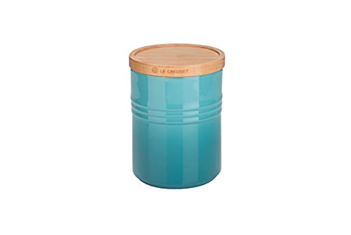 Le Creuset Steinzeug Mittelgroße Vorratsdose mit Holz-Deckel, Steinzeug, 540 ml, 10 cm, Karibik, 91044401490099 Le Creuset Steinzeug Mittelgroße Vorratsdose mit Holz-Deckel, Steinzeug, 540 ml, 10 cm, Karibik, 91044401490099 von LE CREUSET