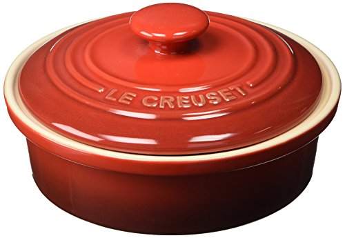 Le Creuset Ofenkäseform mit Deckel aus Steinzeug, Kirschrot, 91044600060010 von LE CREUSET