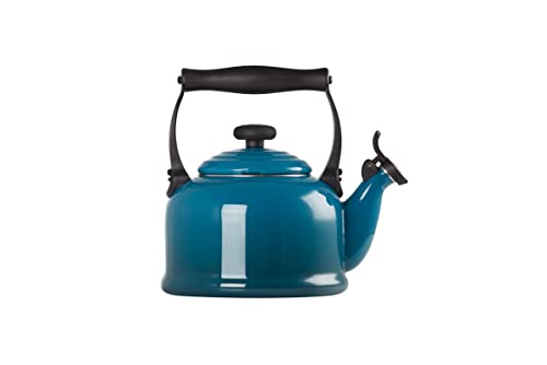 Le Creuset Wasserkessel Tradition, Füllmenge: 2,1 l, Emaillierter Stahl, Deep Teal, 92000800642000 von LE CREUSET