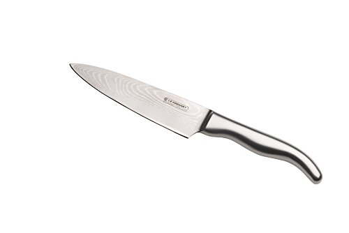 Le Creuset Kochmesser, 15 cm 18/8 Damaststahlklinge mit glattem Schliff, Edelstahlgriff, Rostfrei, Silber, 98000315000100 von LE CREUSET