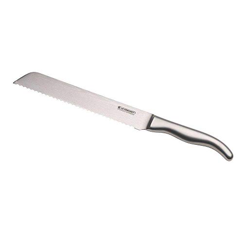 Le Creuset Brotmesser, 20 cm 18/8 Damaststahlklinge mit Wellenschliff, Edelstahlgriff, Silber, 98000520000100 von LE CREUSET