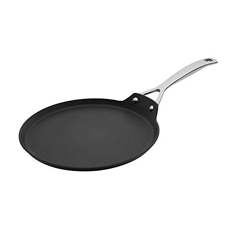 Le Creuset Aluminium-Antihaft Crêpespfanne, Ø 24 cm, Für alle Herdarten inkl. Induktion geeignet, Anthrazit/Silber, 51106240010002 von LE CREUSET