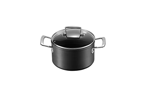 Le Creuset Aluminium-Antihaft Fleischtopf mit Glasdeckel, Ø 18 cm, Für alle Herdarten inkl. Induktion geeignet, , 51102180010502 von LE CREUSET