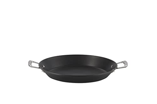 Le Creuset Aluminium-Antihaft Paellapfanne, Ø 32 cm, Für alle Herdarten inkl. Induktion geeignet, Anthrazit/Silber, 52101320010101 von LE CREUSET