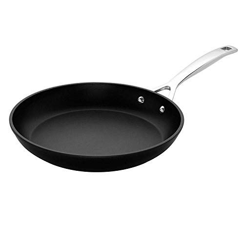 Le Creuset Aluminium-Antihaft flache Pfanne, Ø 24 cm, Für alle Herdarten inkl. Induktion geeignet, Anthrazit/Silber, 51112240010002 von LE CREUSET