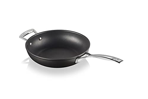 Le Creuset Aluminium-Antihaft hohe Pfanne mit Gegengriff, Ø 26 cm, Für alle Herdarten inkl. Induktion geeignet, Anthrazit/Silber, 51101260010202 von LE CREUSET