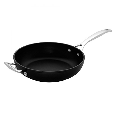 Le Creuset Aluminium-Antihaft Pfanne mit Gegengriff, hoch, Ø 30 cm, PFOA-frei, Für alle Herdarten inkl. Induktion geeignet, Anthrazit/Silber von LE CREUSET