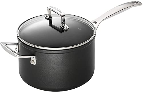 Le Creuset Aluminium-Antihaft Profitopf, Ø 18 cm, Für alle Herdarten inkl. Induktion geeignet, Anthrazit/Silber, 51108180010302 von LE CREUSET