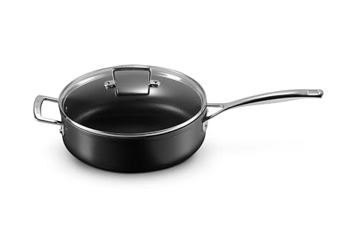 Le Creuset Aluminium-Antihaft Sautépfanne mit Glasdeckel, Ø 26 cm, Für alle Herdarten inkl. Induktion geeignet, Anthrazit/Silber, 51110260010302 von LE CREUSET