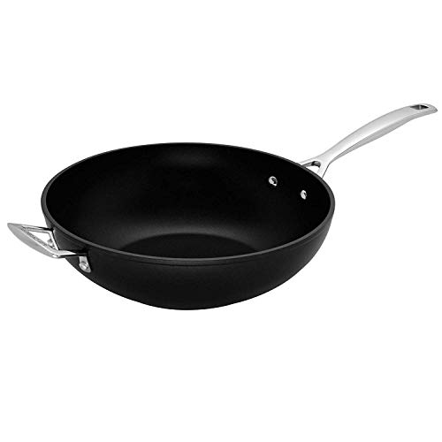 Le Creuset Aluminium-Antihaft Wok-Pfanne mit Gegengriff, Ø 30 cm, Für alle Herdarten inkl. Induktion geeignet, Anthrazit/Silber, 51104300010202 von LE CREUSET