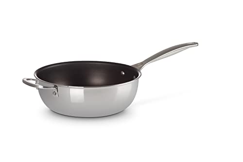 Le Creuset Antihaftbeschichtete Sautépfanne mit Gegengriff aus 3-ply PLUS Edelstahl, 24 cm, 96601424001700 von LE CREUSET