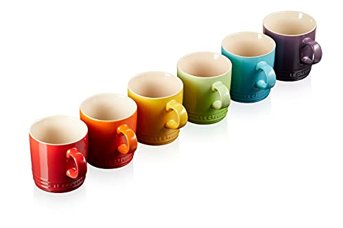 Le Creuset 6er-Set Becher aus Steinzeug, 350 ml, Regenbogen, 79114358359030 von LE CREUSET