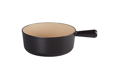 Le Creuset Caquelon aus Gusseisen, 24 cm, 3,3 Liter, Schwarz matt, 20007240002460 von LE CREUSET