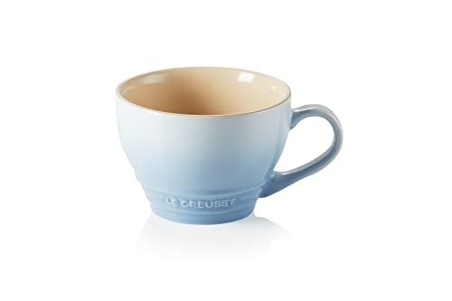 Le Creuset Große Cappuccino Tasse aus Steinzeug, 400 ml, Coastal Blue, 70304404200002 von LE CREUSET