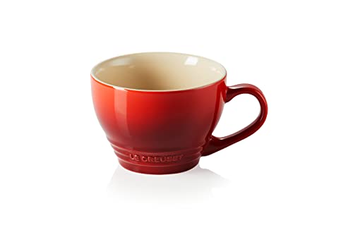 Le Creuset Große Cappuccino Tasse aus Steinzeug, 400 ml, Kirschrot, 70304400600002 von LE CREUSET