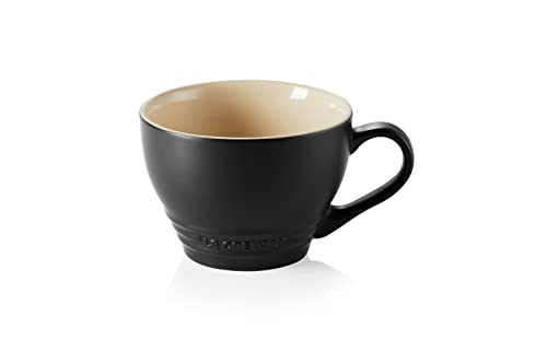 Le Creuset Große Cappuccino Tasse aus Steinzeug, 400 ml, Schwarz matt, 70304400000002 von LE CREUSET