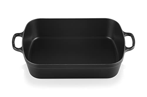 Le Creuset Signature Bratreine aus Gusseisen, für alle Herdarten und Backöfen, 37 cm, 6,6 Liter, Schwarz matt, 20184370000422 von LE CREUSET