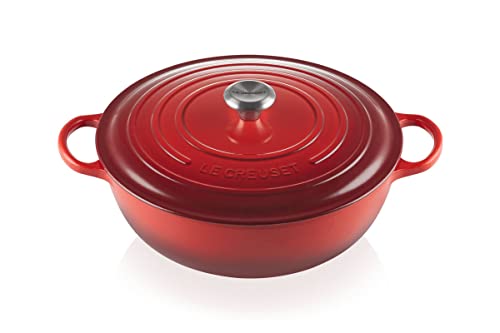 Le Creuset Signature Signature La Marmite aus Gusseisen, Ø 32 cm, Für alle Herdarten und Induktion geeignet, Volumen: 4,1 l, 6,275 kg, Kirschrot, 21114320600430 von LE CREUSET