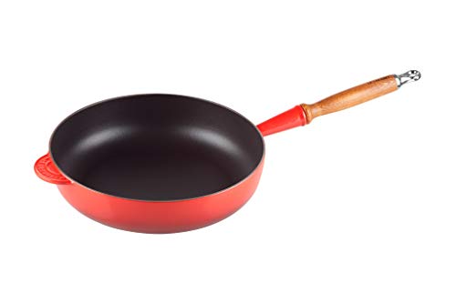 Le Creuset Gusseisen-Sautépfanne, Rund, Ø 28 cm, Für alle Herdarten inkl. Induktion geeignet, 2,952 kg, Kirschrot von LE CREUSET