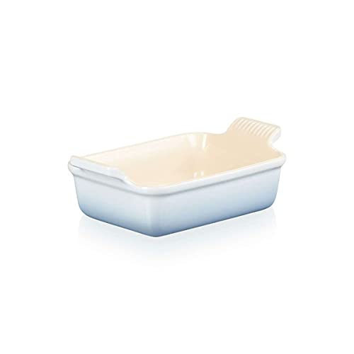 Le Creuset Rechteckige Auflaufform Tradition aus Steinzeug, 19 cm, 1.1 Liter, Coastal Blue, 71102194200001 von LE CREUSET