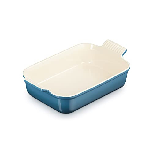 Le Creuset Rechteckige Auflaufform Tradition aus Steinzeug, 26 cm, 2.4 Liter, Deep Teal, 71102266420001 von LE CREUSET