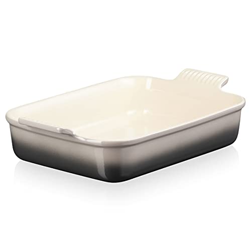 Le Creuset Rechteckige Auflaufform Tradition aus Steinzeug, 32 cm, 2.31 kg, Flint, 71102324440001 von LE CREUSET