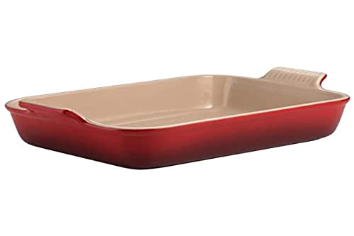 Le Creuset Rechteckige Auflaufform Tradition aus Steinzeug, 32 cm, 2.31 kg, Kirschrot, 71102320600001 von LE CREUSET