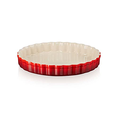 Le Creuset Tarteform aus Steinzeug, 24 cm, 1.4 Liter, Kirschrot, 71120240600001 von LE CREUSET