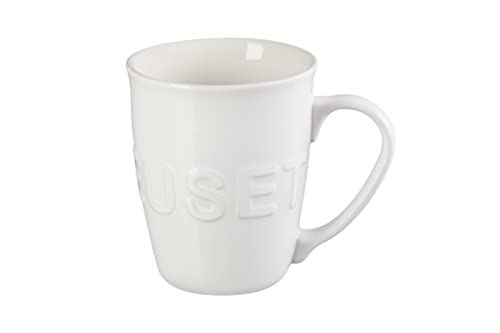 Le Creuset Kaffeetasse aus Steingut, extragroß, mit Logo, 590 ml, Weiß von LE CREUSET