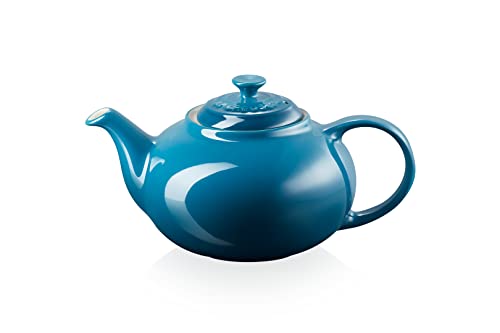 Le Creuset Klassische Teekanne aus Steinzeug, 1,3 Liter, für 3–4 Tassen, Deep Teal, 80702136420003 von LE CREUSET