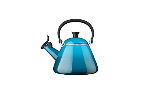 Le Creuset Kone Wasserkessel mit Pfeife, Emaillierter Stahl, 1.6 L / 1.7 qt, Deep Teal, 40101026420000 von LE CREUSET