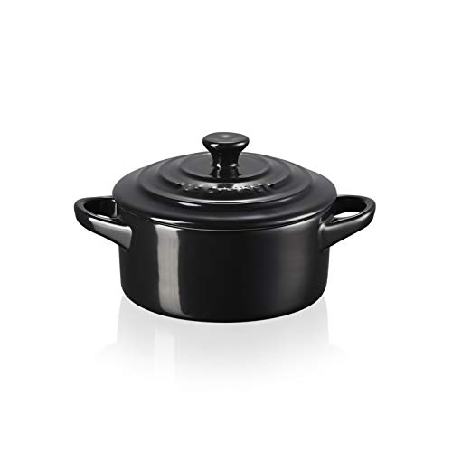 Le Creuset Mini-Cocotte aus Steinzeug, 250 ml, 10 x 5 cm, Schwarz Matt, 71901100000100 von LE CREUSET