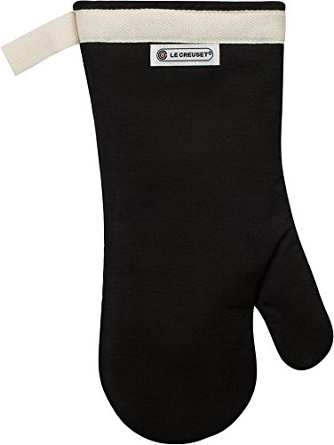 Le Creuset Ofenhandschuh mit extra langem Ärmel, Einheitsgröße, Schwarz, Baumwoll-Canvas, 95002300000000 von LE CREUSET