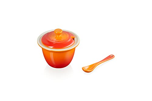 Le Creuset Serviertöpfchen mit Löffel aus Steinzeug, Ø 10.2 cm, 0.2 L, Ofenrot, 70801160900100 von LE CREUSET