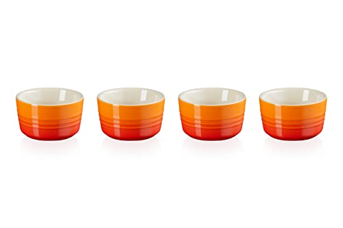 Le Creuset 4-er Set Mini Förmchen aus Steinzeug, je 100 ml, Ofenrot, 79109100900000 von LE CREUSET