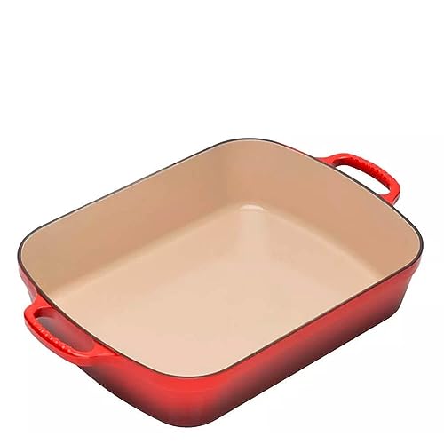 Le Creuset Signature Bratreine aus Gusseisen, für alle Herdarten und Backöfen, 37 cm, 6,6 Liter, Kirschrot, 20184370602422 von LE CREUSET