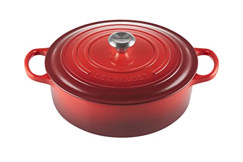 Le Creuset Signature Gourmet-Bräter aus Gusseisen, für alle Herdarten und Backöfen, 30 cm, 6,2 Liter, Kirschrot, 21179300602430 von LE CREUSET