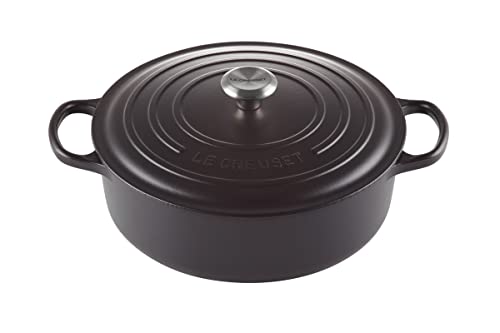 Le Creuset Signature Gourmet-Bräter aus Gusseisen, für alle Herdarten und Backöfen, 30 cm, 6,2 Liter, Schwarz matt, 21179300000430 von LE CREUSET