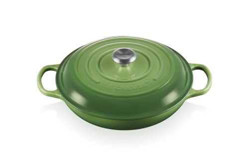 Le Creuset Signature Gusseisen Gourmet-Profitopf, Rund, Ø 30 cm, 3,5 l, Für alle Herdarten inkl. Induktion geeignet, 5,555 kg, Bamboo, 21180304082430 von LE CREUSET