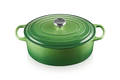 Le Creuset Signature Gusseisen-Bräter mit Deckel, Ø 31 cm, Oval, Für alle Herdarten und Induktion geeignet, Volumen: 6,3 l, 5,705 kg, Bamboo, 21178314082430 von LE CREUSET