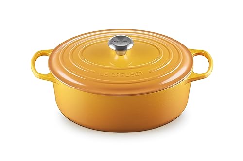 Le Creuset Signature Gusseisen-Bräter mit Deckel, Ø 31 cm, Oval, Für alle Herdarten und Induktion geeignet, Volumen: 6,3 l, 5,705 kg, Nectar, 21178316724430 von LE CREUSET