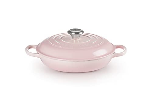 Le Creuset Signature Gusseisen Gourmet-Profitopf, Rund, Ø 26 cm, 2,2 l, Für alle Herdarten inkl. Induktion geeignet, 4,205 kg, Shell Pink, 21180267774430 von LE CREUSET