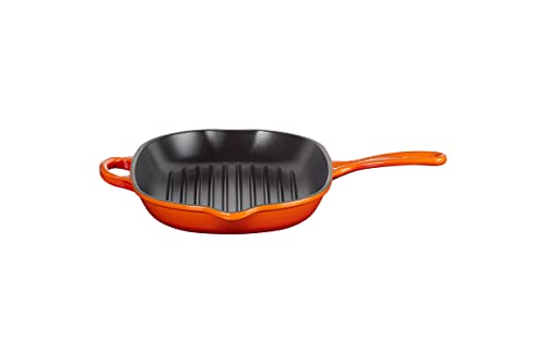 Le Creuset Signature Ovale Grillpfanne aus Gusseisen, mit Hilfsgriff und zwei Ausgießern, für alle Herdarten und Backöfen, 32 cm, Ofenrot, 20194320900422 von LE CREUSET