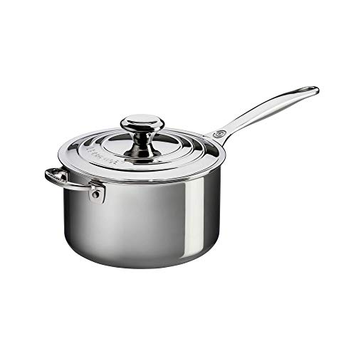 Le Creuset Signature Soßentopf mit Deckel und Hilfsgriff, Rostfreier 3-ply Edelstahl, 3-Ply, Ø 20 cm, 3.8 L von LE CREUSET