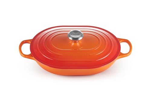 Le Creuset SignatureOblong aus Gusseisen mit Hilfsgriff, für alle Herdarten und Backöfen, 31 cm, 3,4 Liter, Ofenrot, 21112310902430 Le Creuset SignatureOblong aus Gusseisen mit Hilfsgriff, für alle Herdarten und Backöfen, 31 cm, 3,4 Liter, Ofenrot, 21112310902430 von LE CREUSET