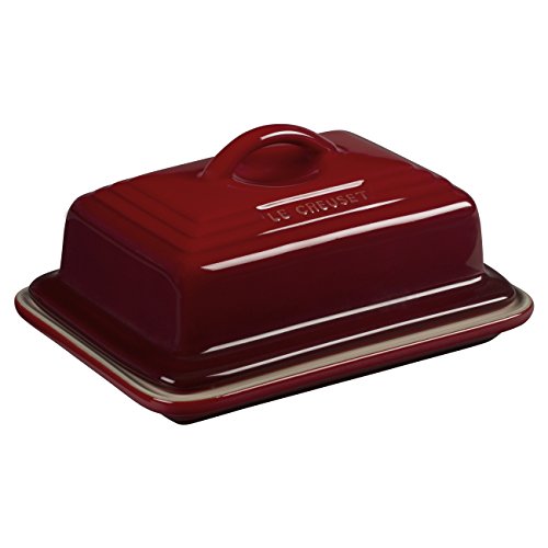 Le Creuset Steinzeug Butterdose, 900 g, 17 x 12.5 x 9 cm, Kirschrot von LE CREUSET