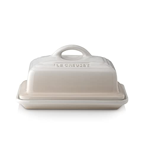 Le Creuset Steinzeug Butterdose, 900 g, 17 x 12.5 x 9 cm, Meringue von LE CREUSET