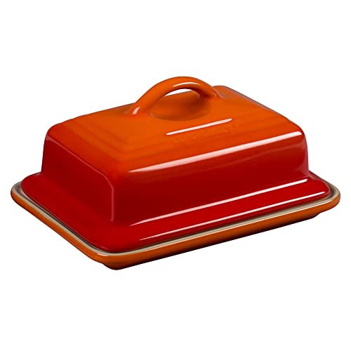 Le Creuset Steinzeug Butterdose, 900 g, 17 x 12.5 x 9 cm, Ofenrot von LE CREUSET