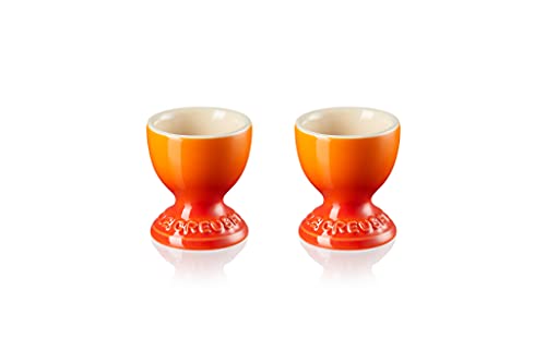 Le Creuset 2er-Set Eierbecher aus Steinzeug, Ofenrot, 89064000900003 von LE CREUSET