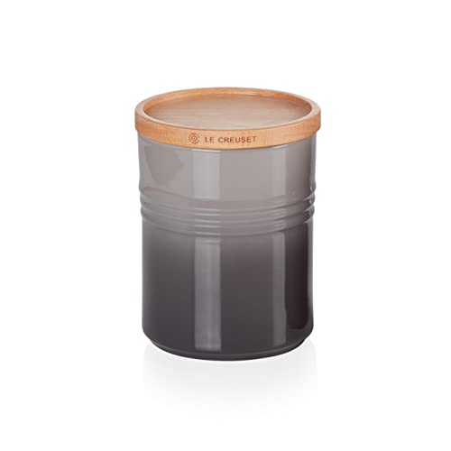 Le Creuset Steinzeug Mittelgroße Vorratsdose mit Holz-Deckel, Steinzeug, 540 ml, 10 cm, Flint, 91044401444099 Le Creuset Steinzeug Mittelgroße Vorratsdose mit Holz-Deckel, Steinzeug, 540 ml, 10 cm, Flint, 91044401444099 von LE CREUSET